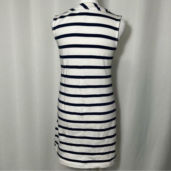 Kate Spade Dress Womens Small White Blue Nautical Striped VNeck Shift Bow Cotton - Picture 7 of 10